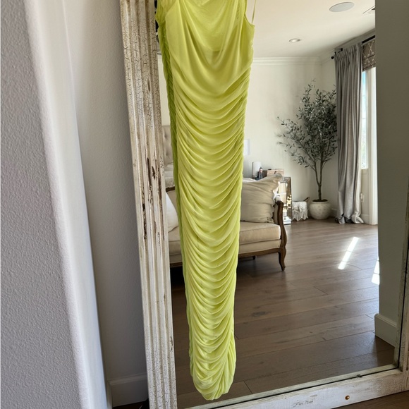 AFRM One-Shoulder Dress in Lime - Picture 9 of 11